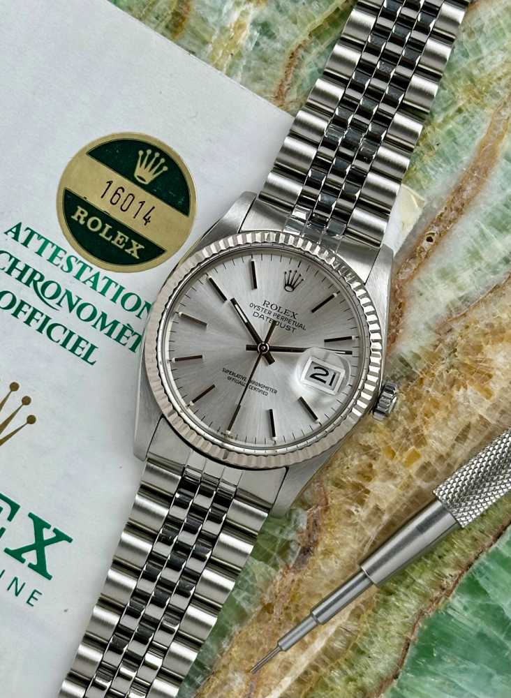 Featured image for Rolex Datejust 16014 Silver 1984 with original box and papers 2