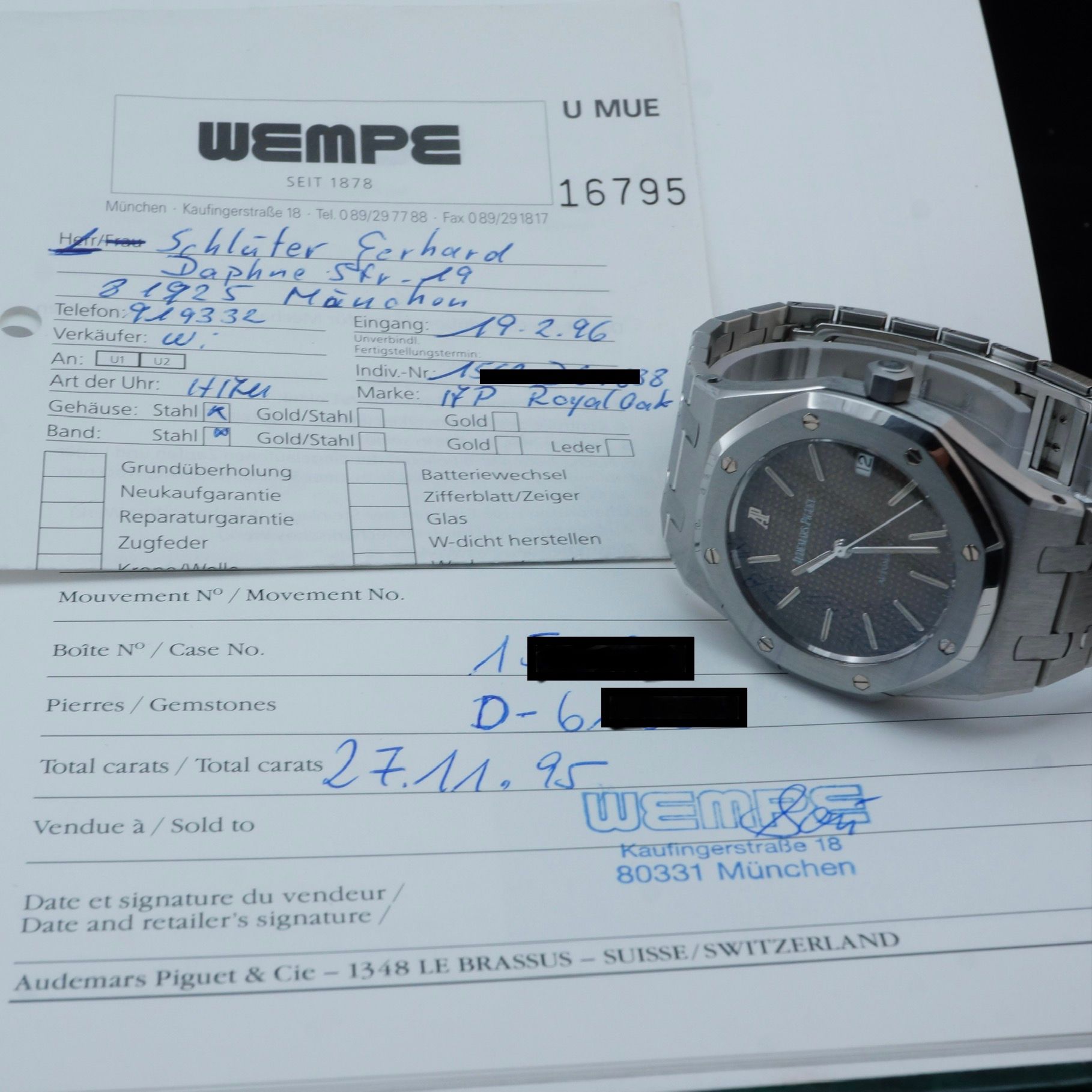 Audemars Piguet Royal Oak 14790 Tropical 1995 with original box