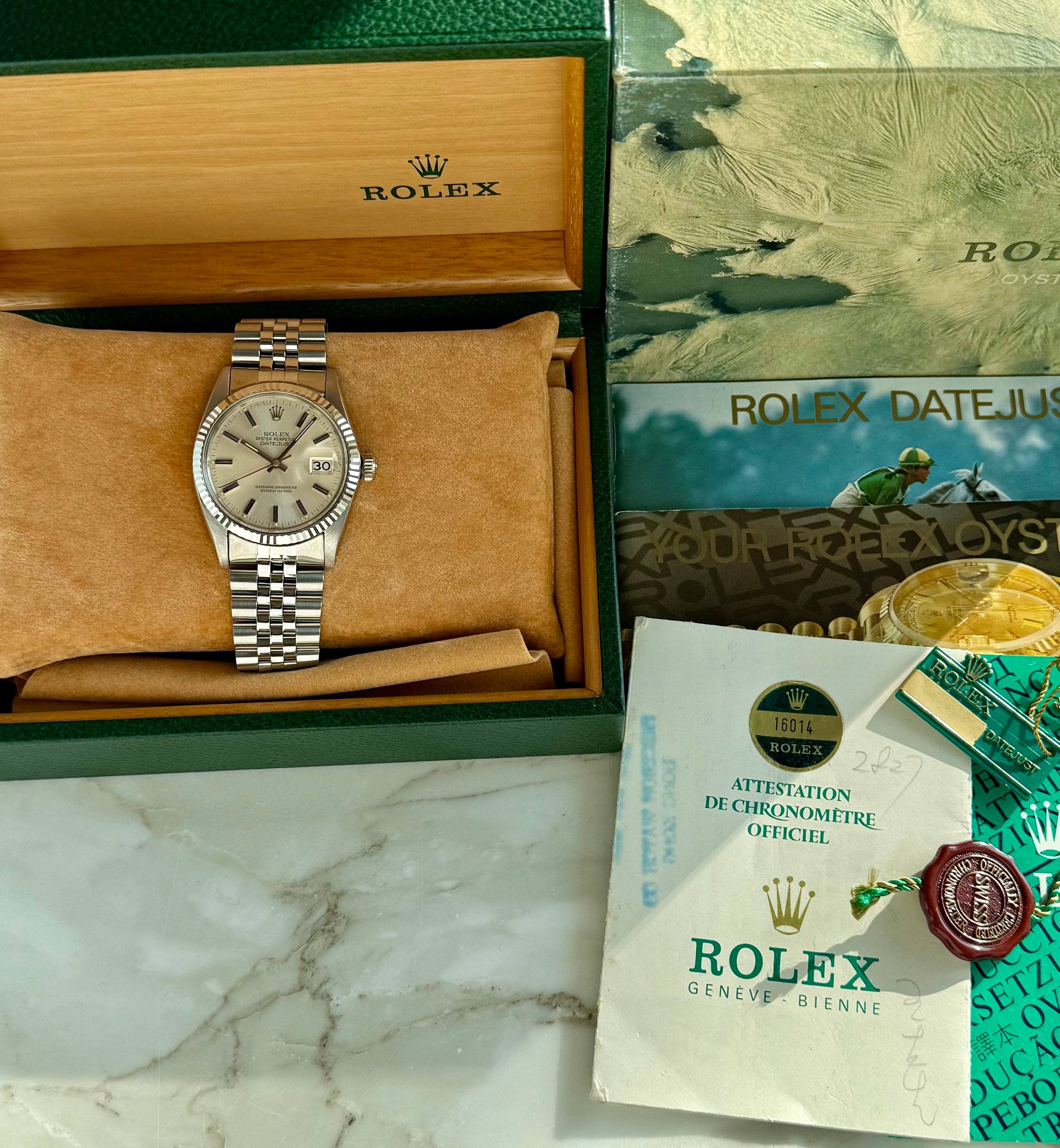 Rolex Datejust 16014 Silver 1982 with original box and papers 2