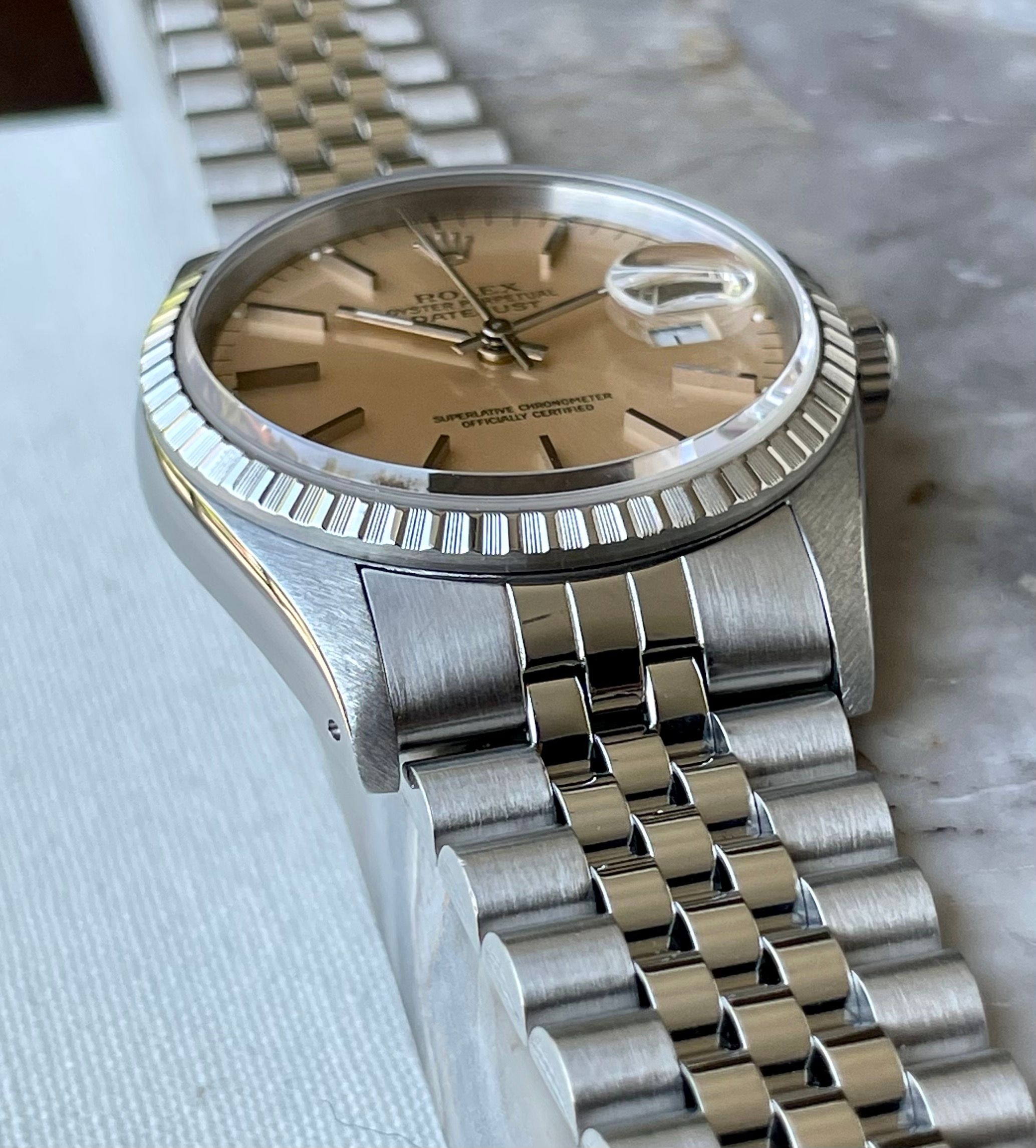 Rolex Datejust 16220 Tropical 1991 with original box and papers