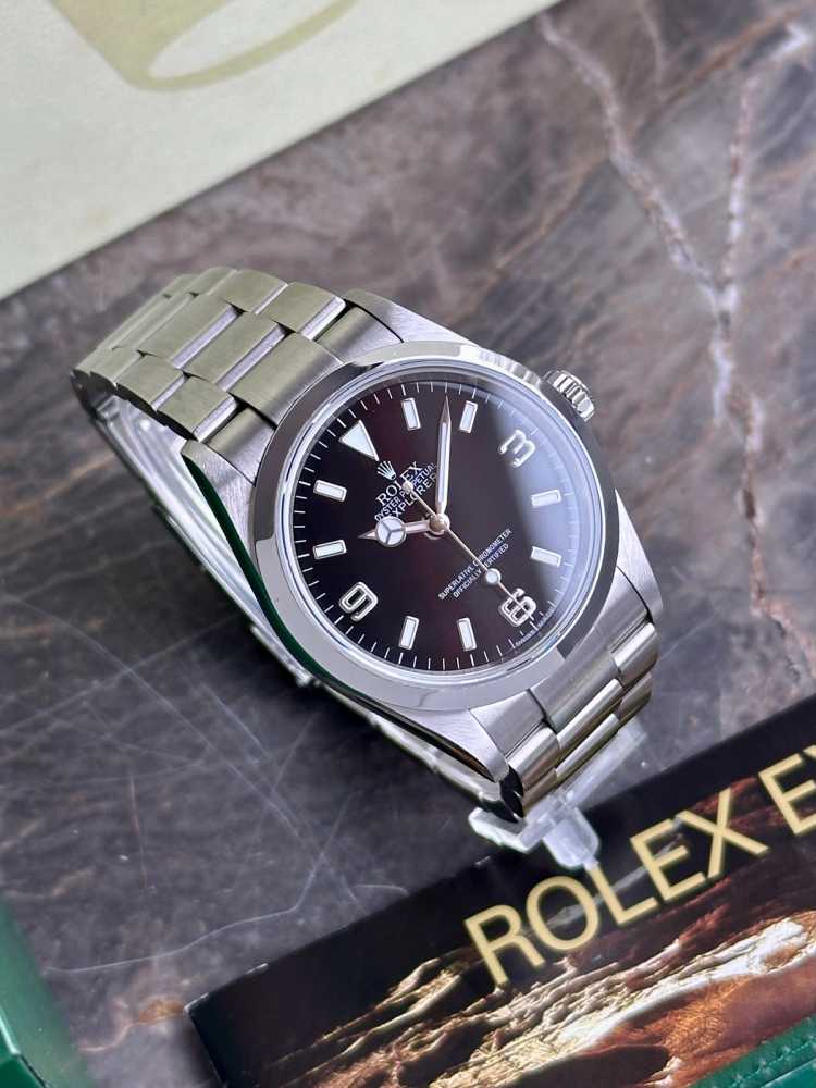 Image for Rolex Explorer 1 "Engraved Rehaut" 114270 Black 2007 with original box and papers