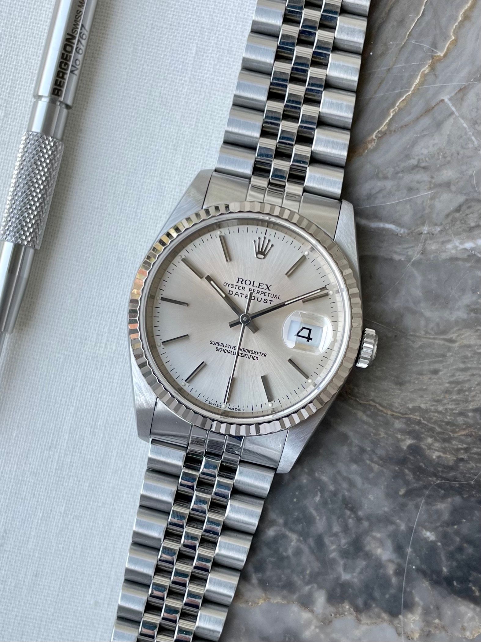 Rolex Datejust 16234 Silver 1990 with original papers 2