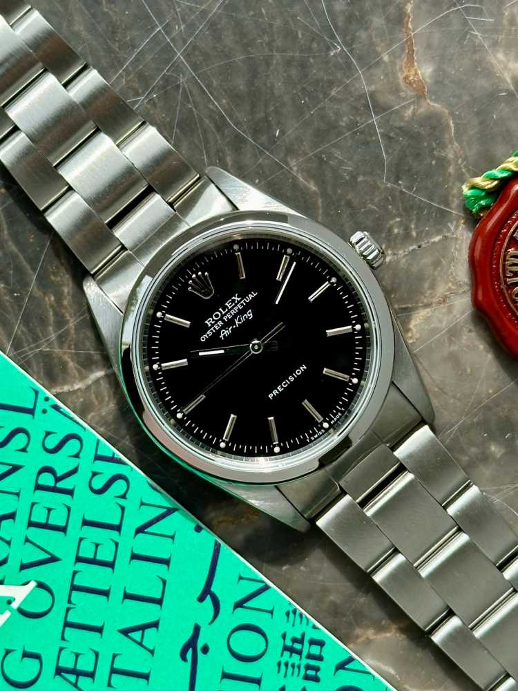 Image for Rolex Air-King 14000 Black 1999 with original box and papers