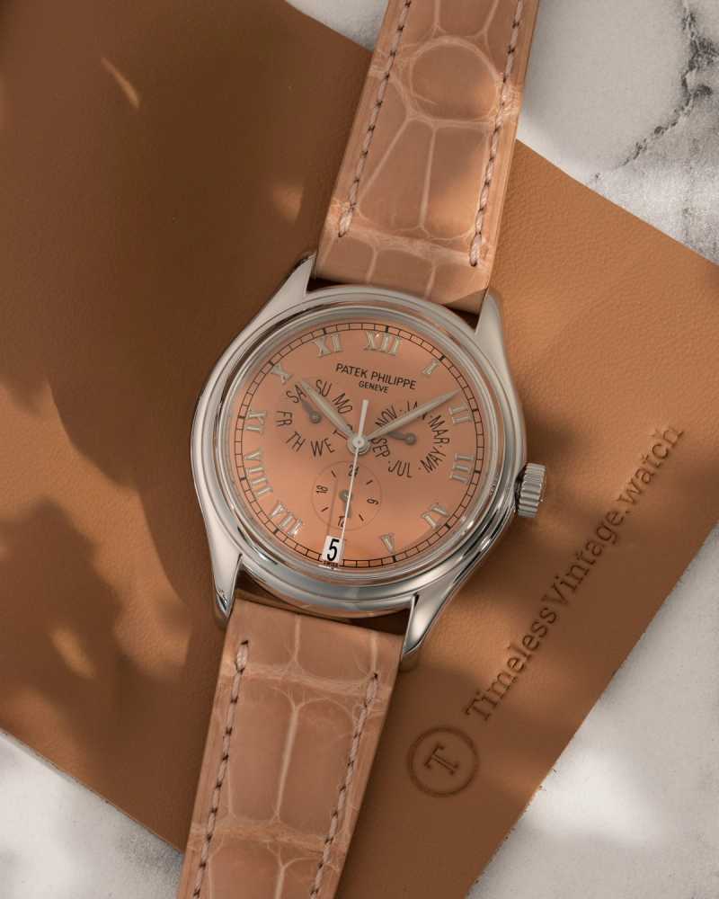 Featured image for Patek Philippe Annual Calendar "Platinum - Salmon" 5035P Gold 1999 with original box and papers