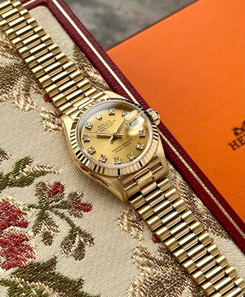 Image for Rolex Lady-Datejust "Diamond" 69178G Gold 1993 with original box and papers 2