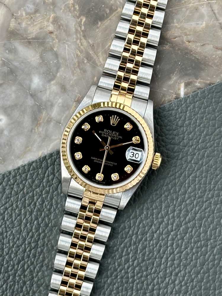 Featured image for Rolex Datejust Midsize "Diamond" 68273 Black 1993 with original box and papers