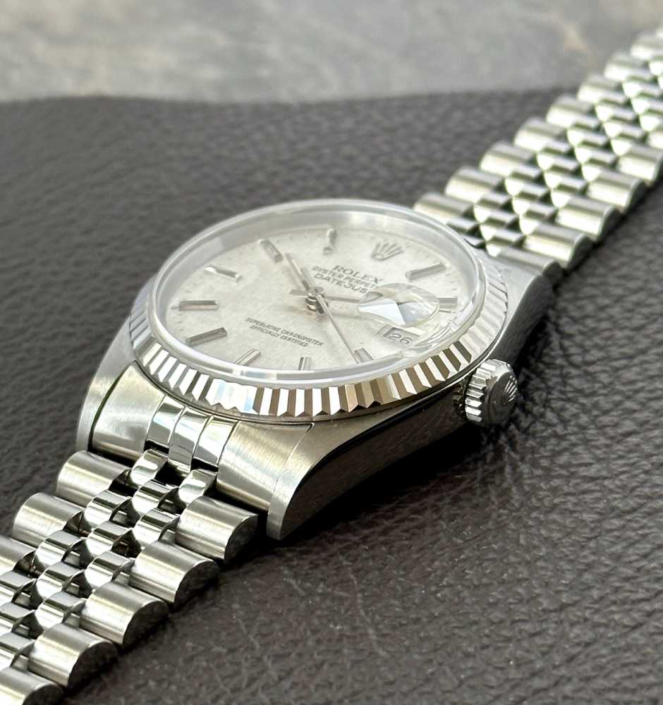 Image for Rolex Datejust "Linen" 16234 Silver Linen 1993 with original box and papers