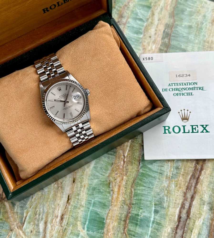 Image for Rolex Datejust 16234 Silver 1991 with original box and papers 5