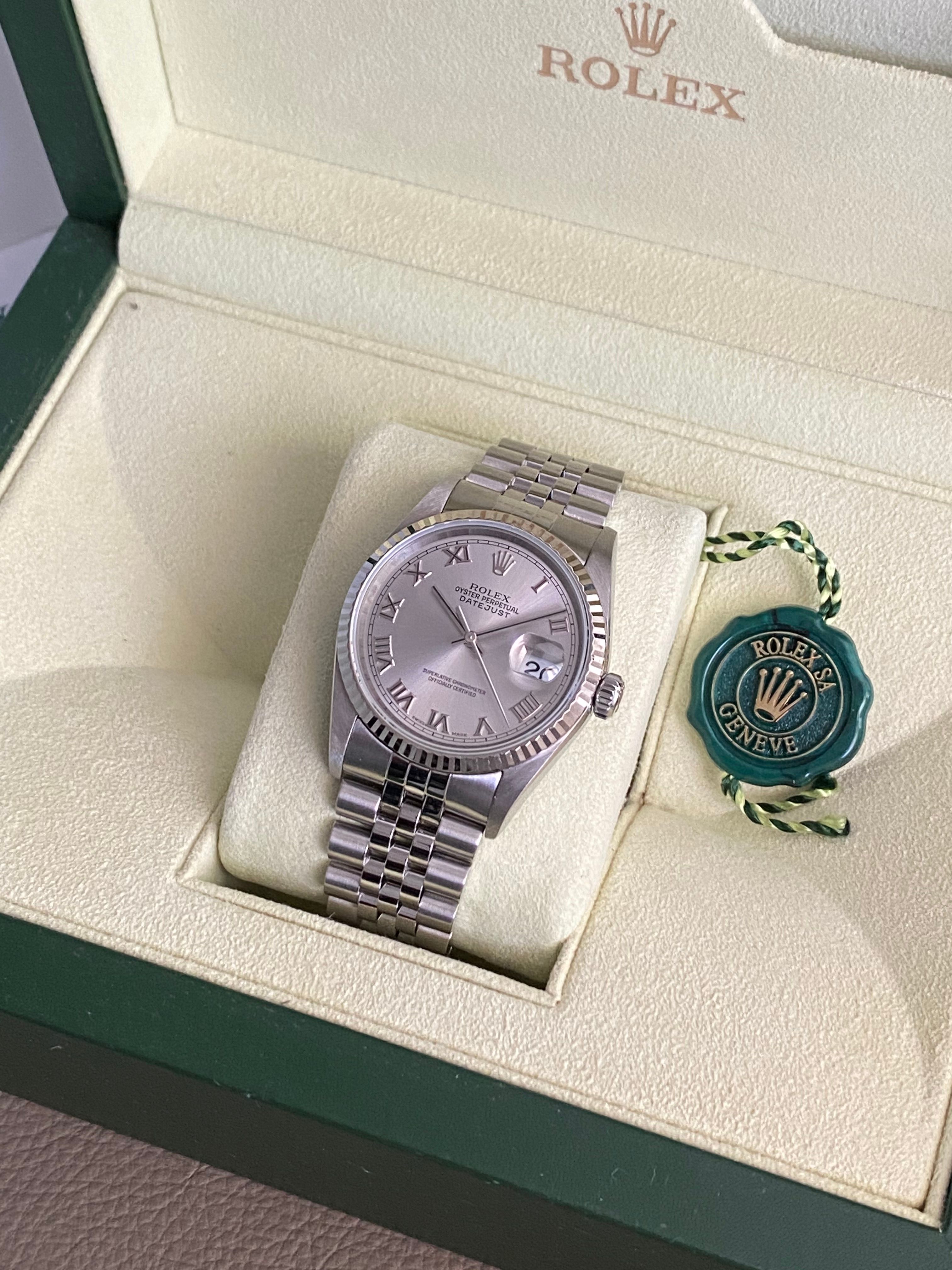 Rolex Datejust 16234 Grey 2004 with original box and papers