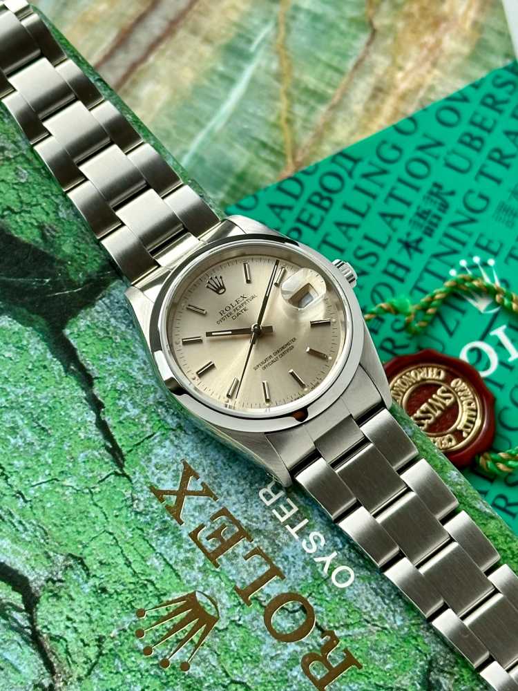 Image for Rolex Oyster Perpetual Date 15200 Silver 1990 with original box and papers