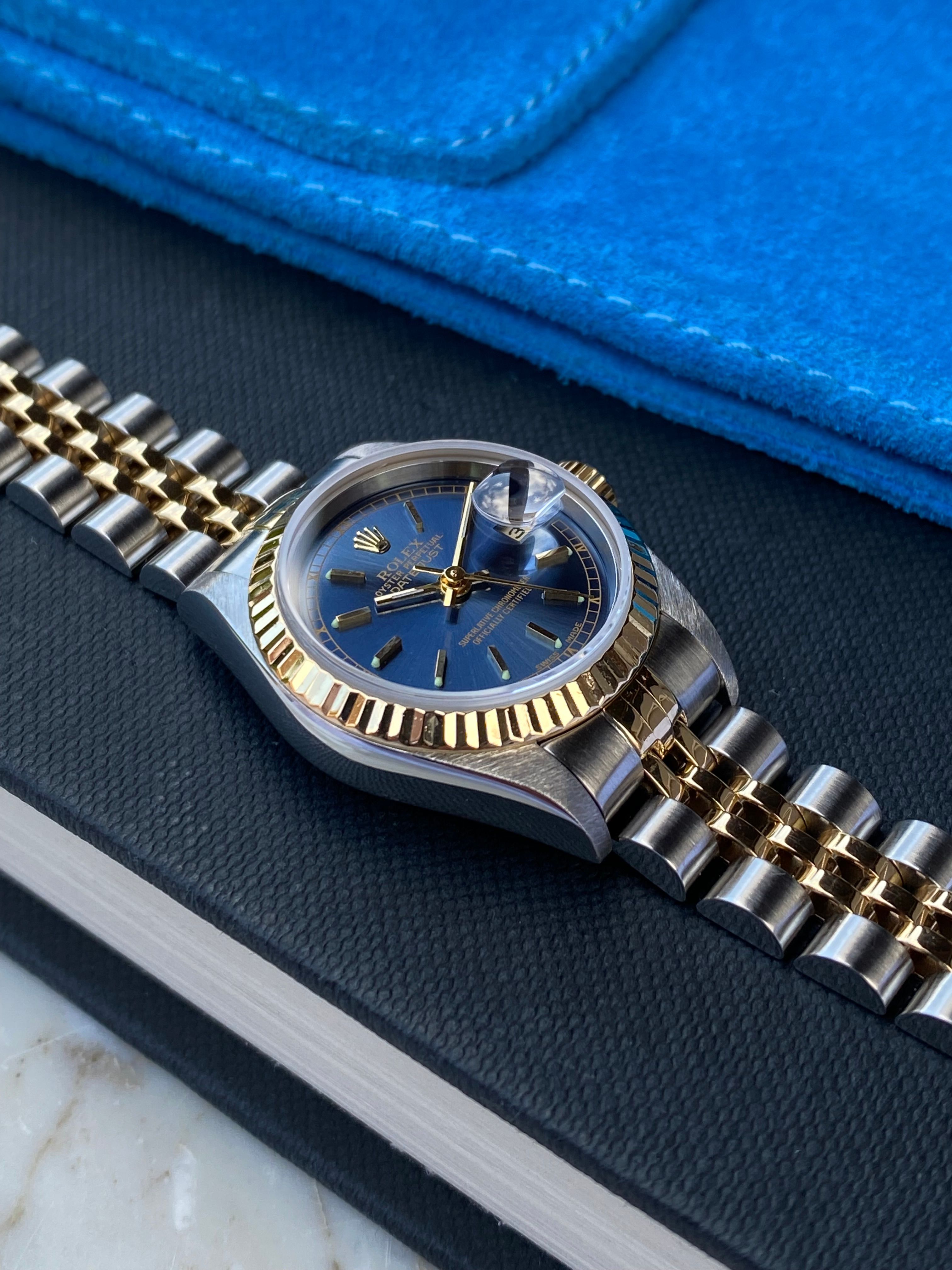 Rolex Lady Datejust 79173 Blue 2000 with original box and papers