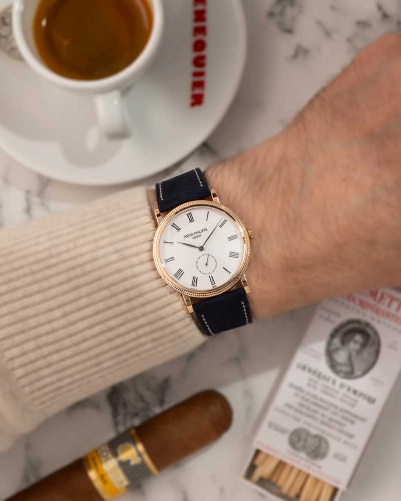 Wrist shot image for Patek Philippe Calatrava  5119R White 2018 with original box and papers