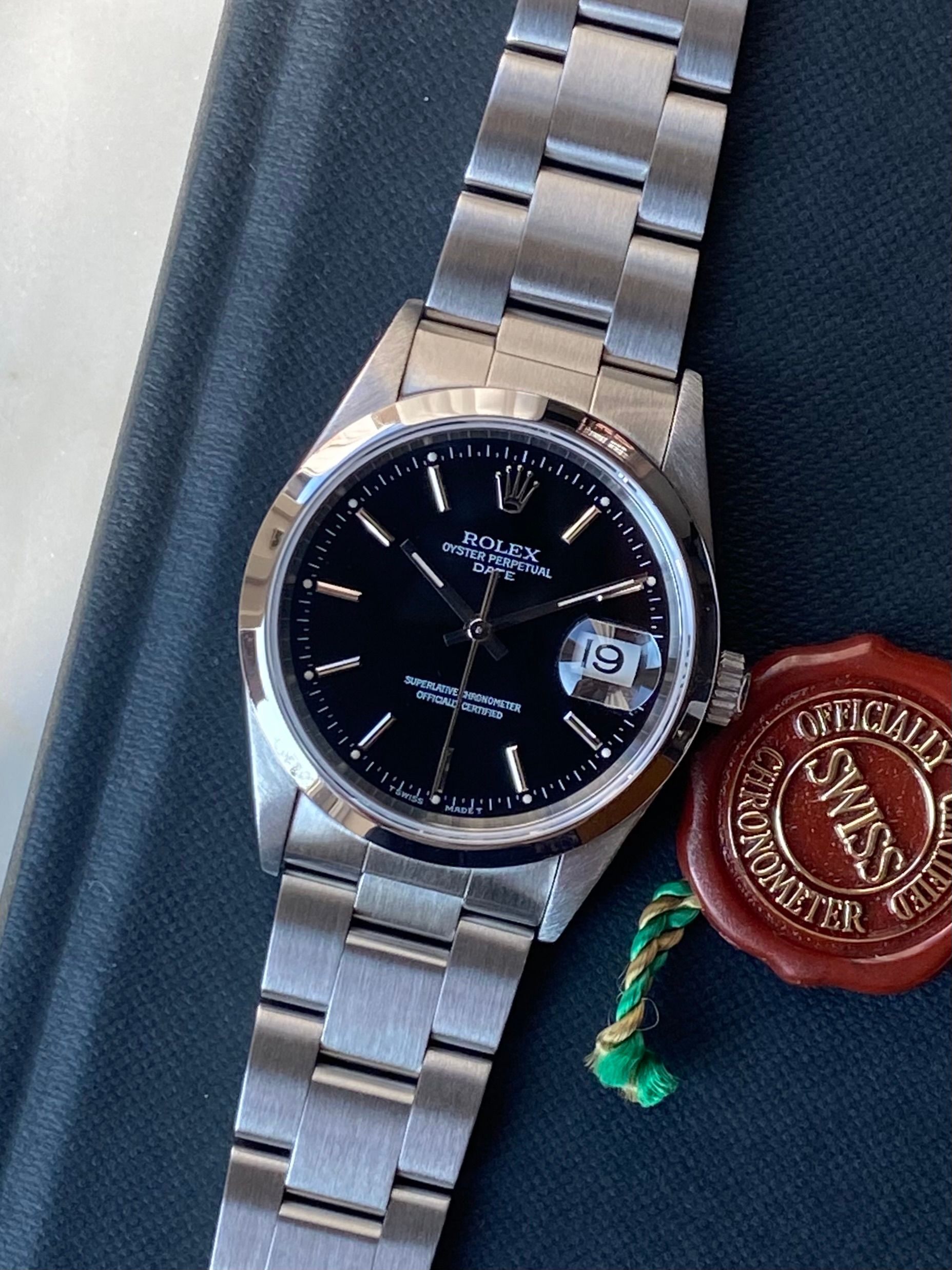 Rolex Oyster Perpetual Date 15200 Black 1996 with original box and