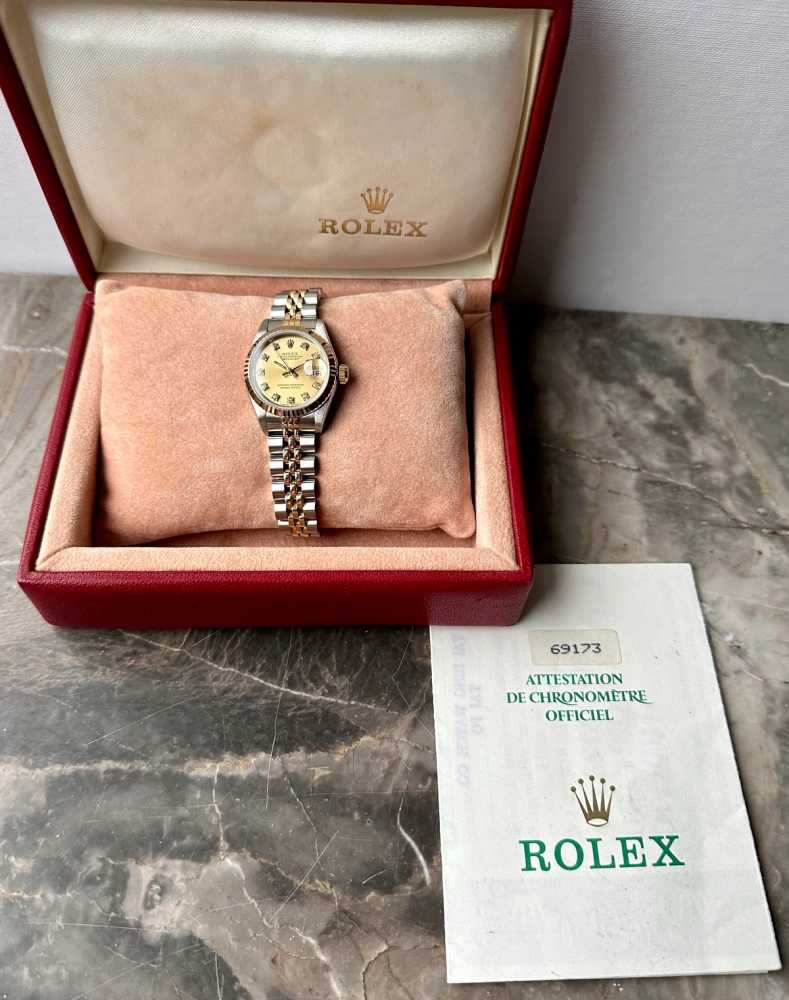 Detail image for Rolex Lady-Datejust "Diamond" 69173G Gold 1987 with original box and papers 2