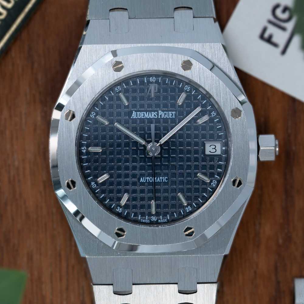 Image for Audemars Piguet Royal Oak "Blue/Gray dial" 14790ST Blue 2002 with original box and papers