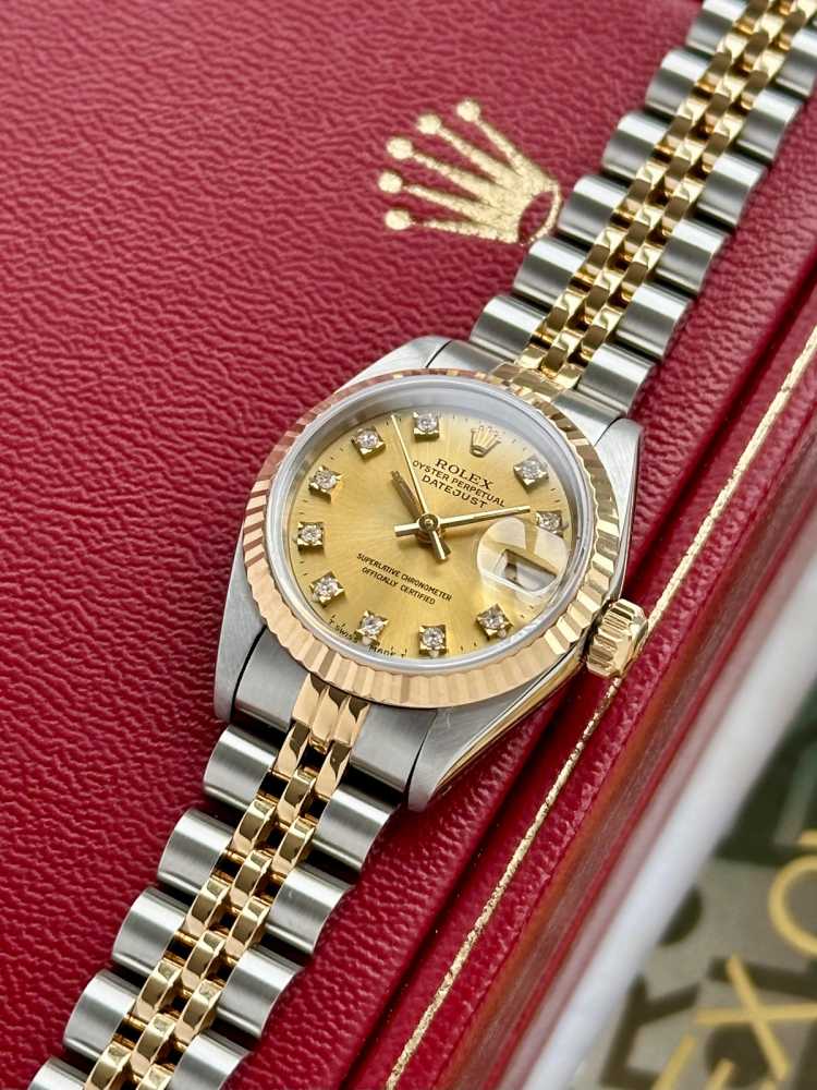 Image for Rolex Lady-Datejust "Diamond" 69173 Gold 1990 with original box and papers