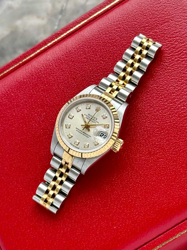 Image for Rolex Lady-Datejust "Diamond" 69173G Silver 1995 with original box and papers