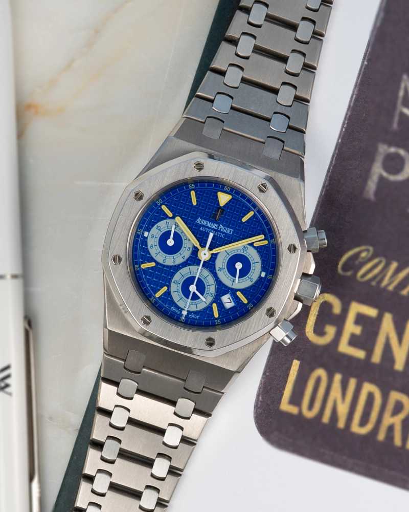 Featured image for Audemars Piguet Royal Oak "City of Sails" 25860 IS Blue 1999 with original box and papers