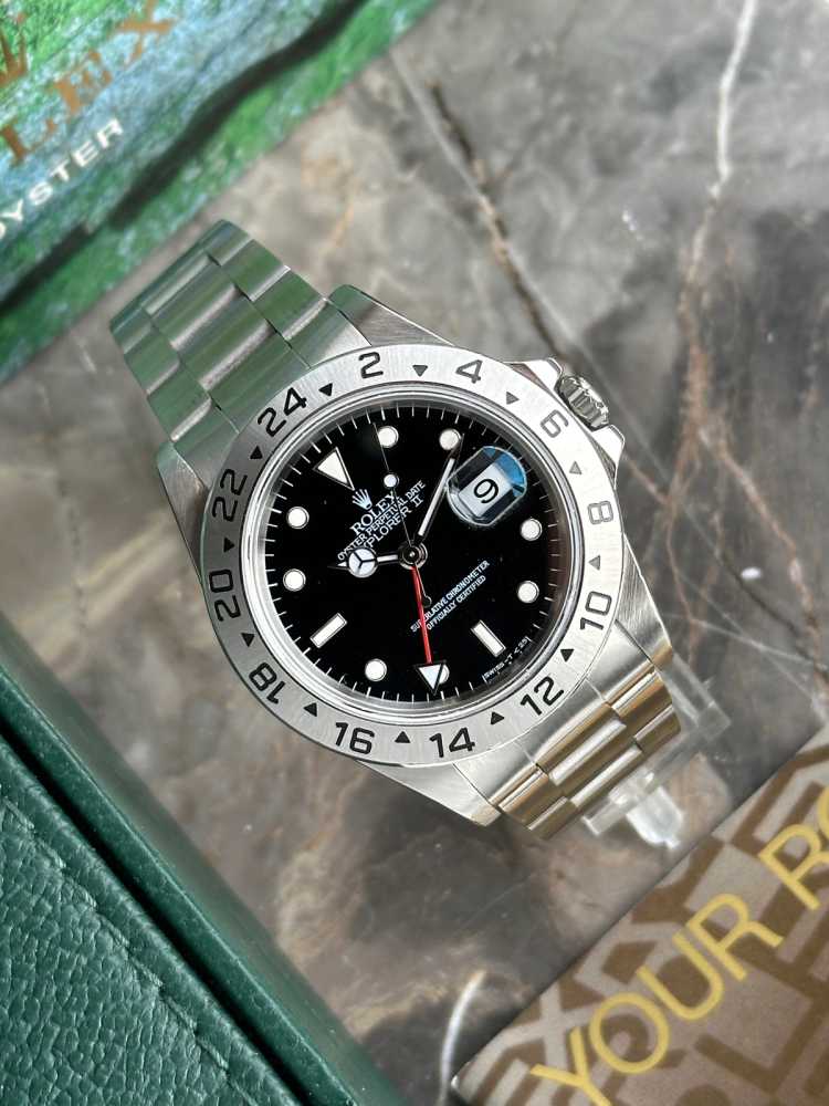 Detail image for Rolex Explorer II 16570 Black 1996 with original box