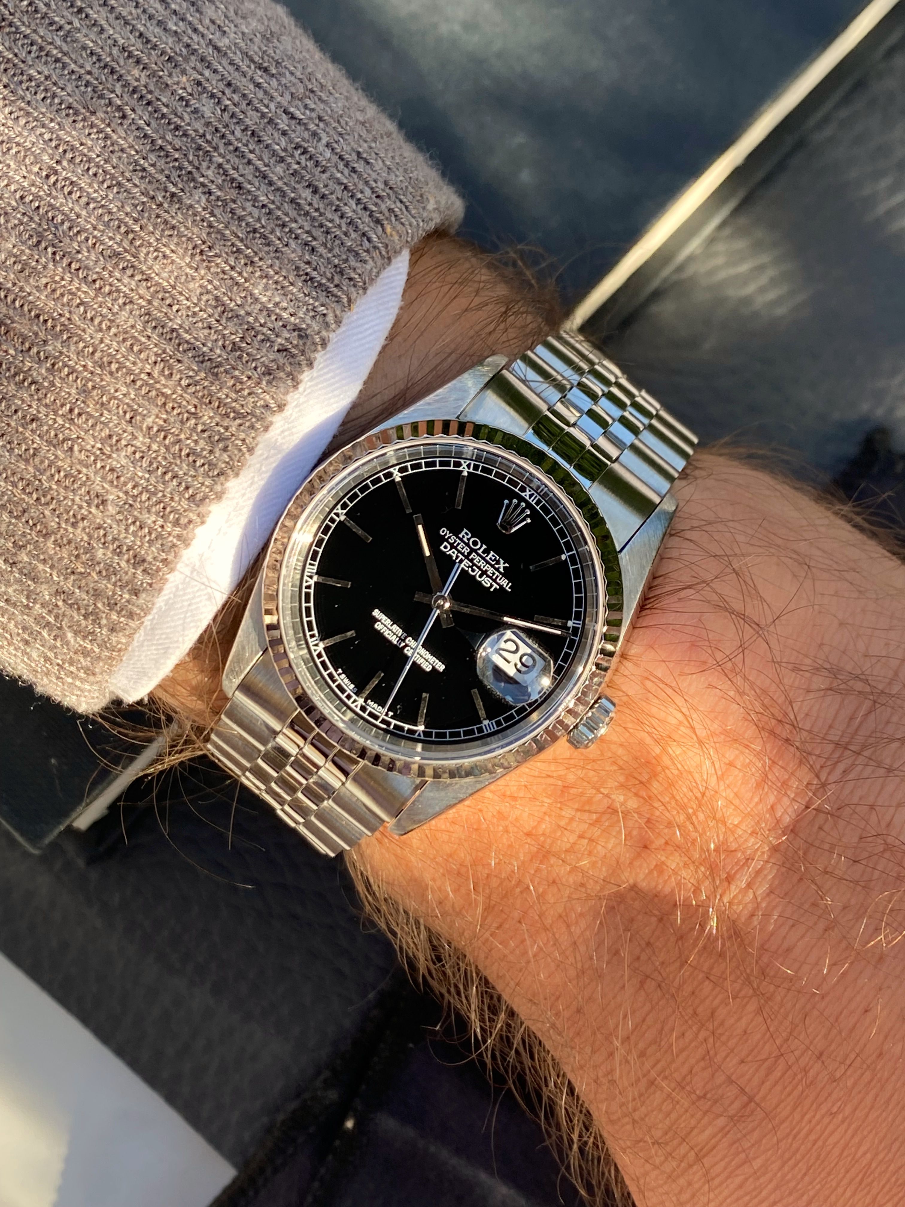 Rolex Datejust 16234 Black 1995 with original box