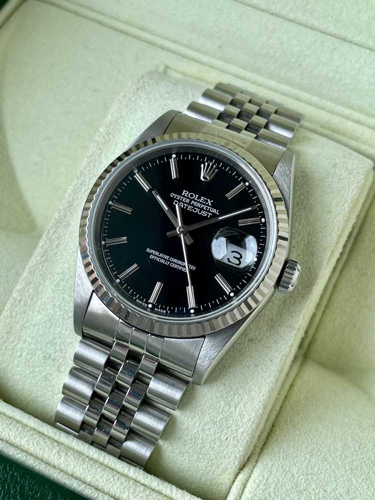 Image for Rolex Datejust 16234 Black 2001 with original box and papers
