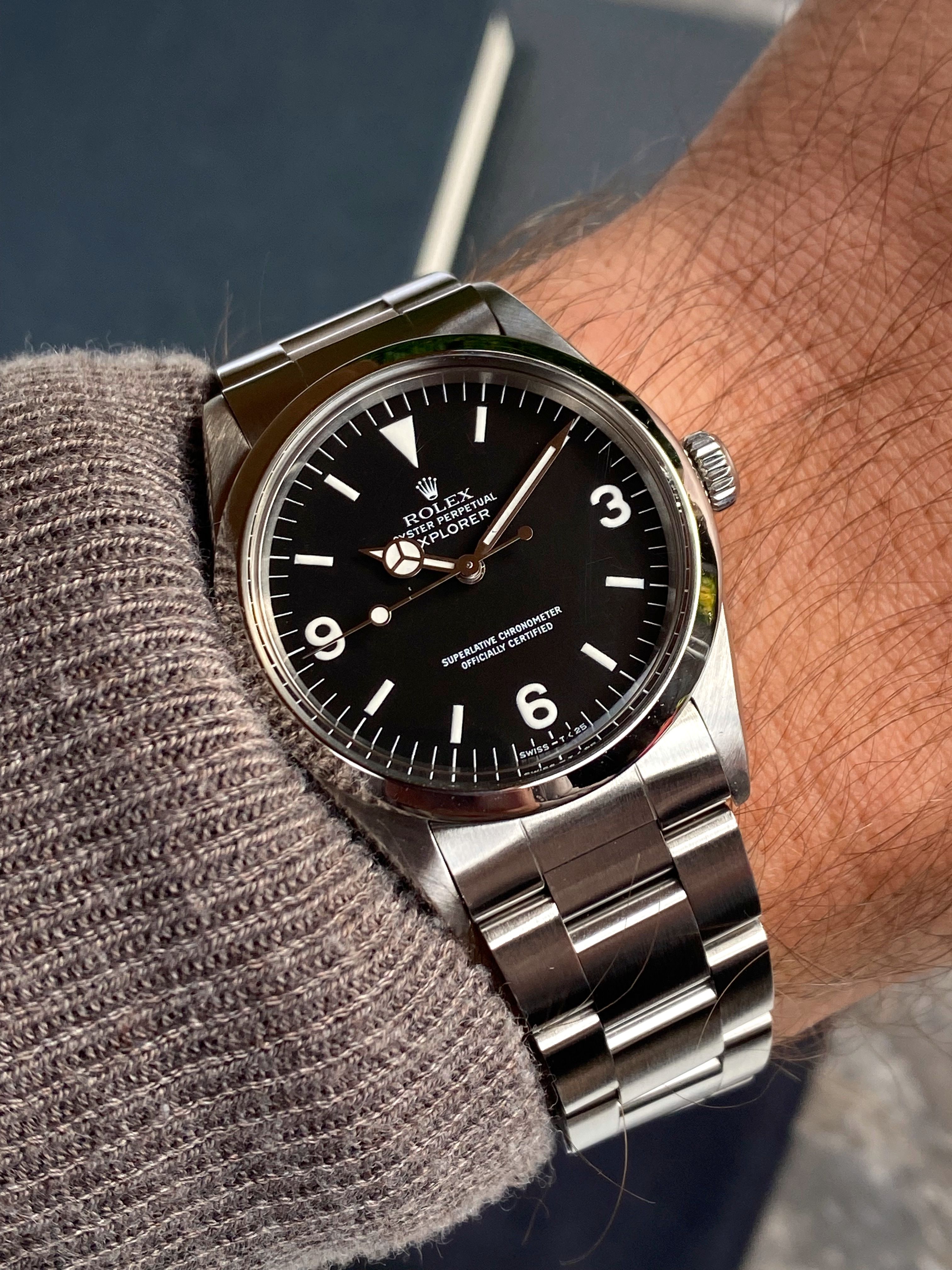 Rolex explorer on online the wrist