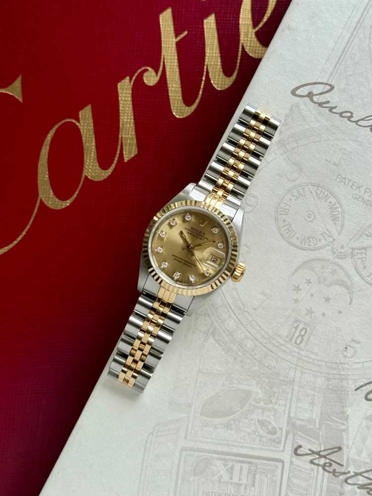 Wrist shot image for Rolex Lady-Datejust "Diamond" 69173 Gold 1990 