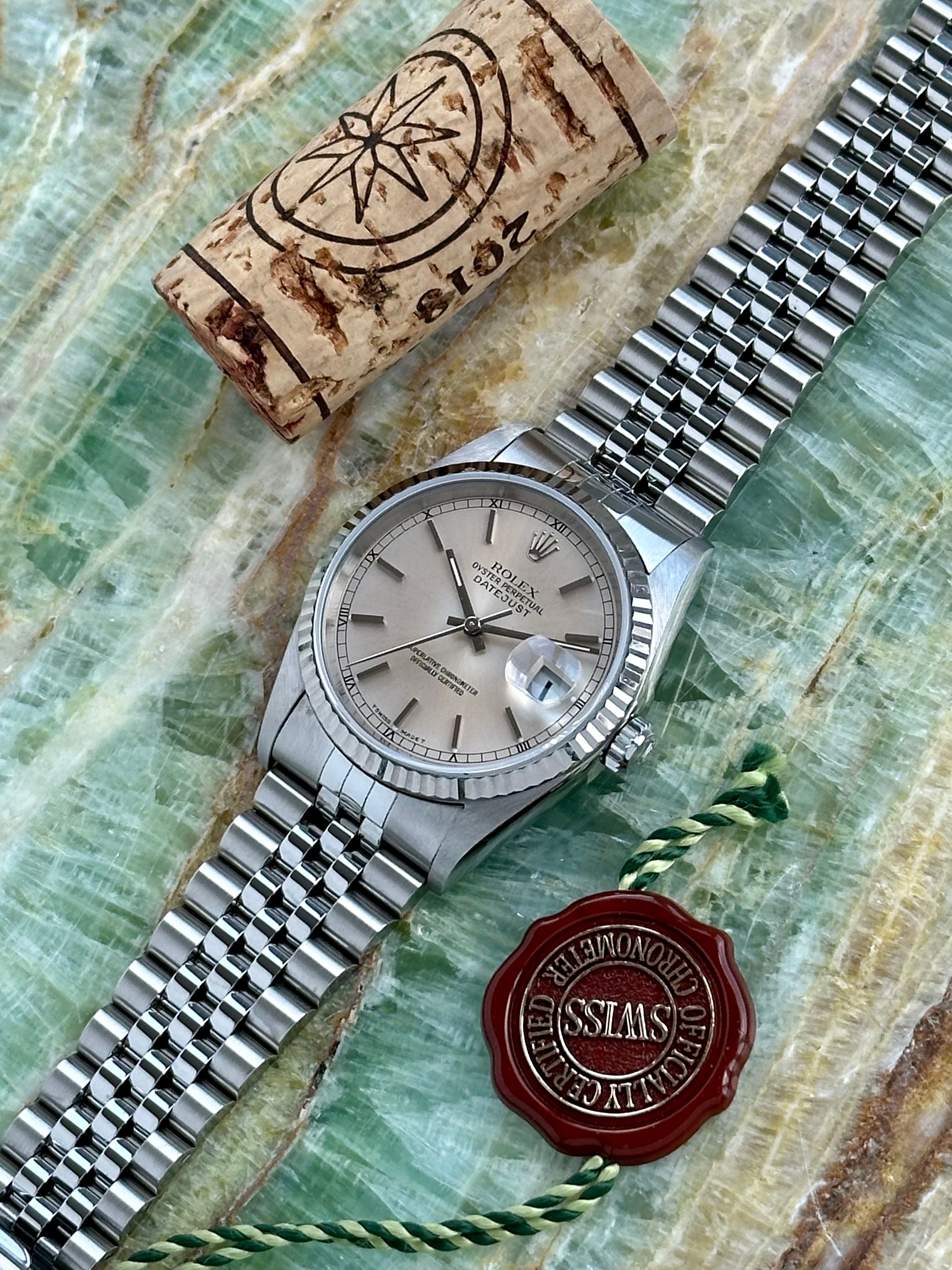Rolex Datejust 16234 Silver 1996 with original box and papers 4
