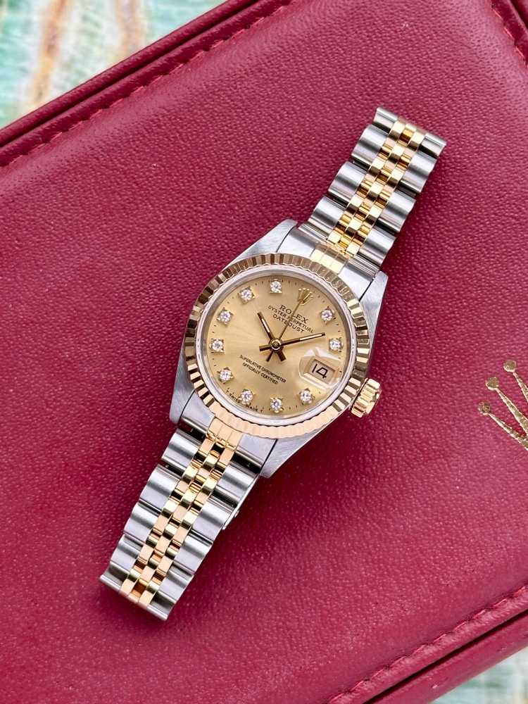 Image for Rolex Lady-Datejust "Diamond" 69173G Gold 1993 with original box and papers 4