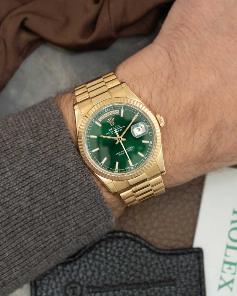 Wrist shot image for Rolex Day-Date 118238  2001 with original box and papers