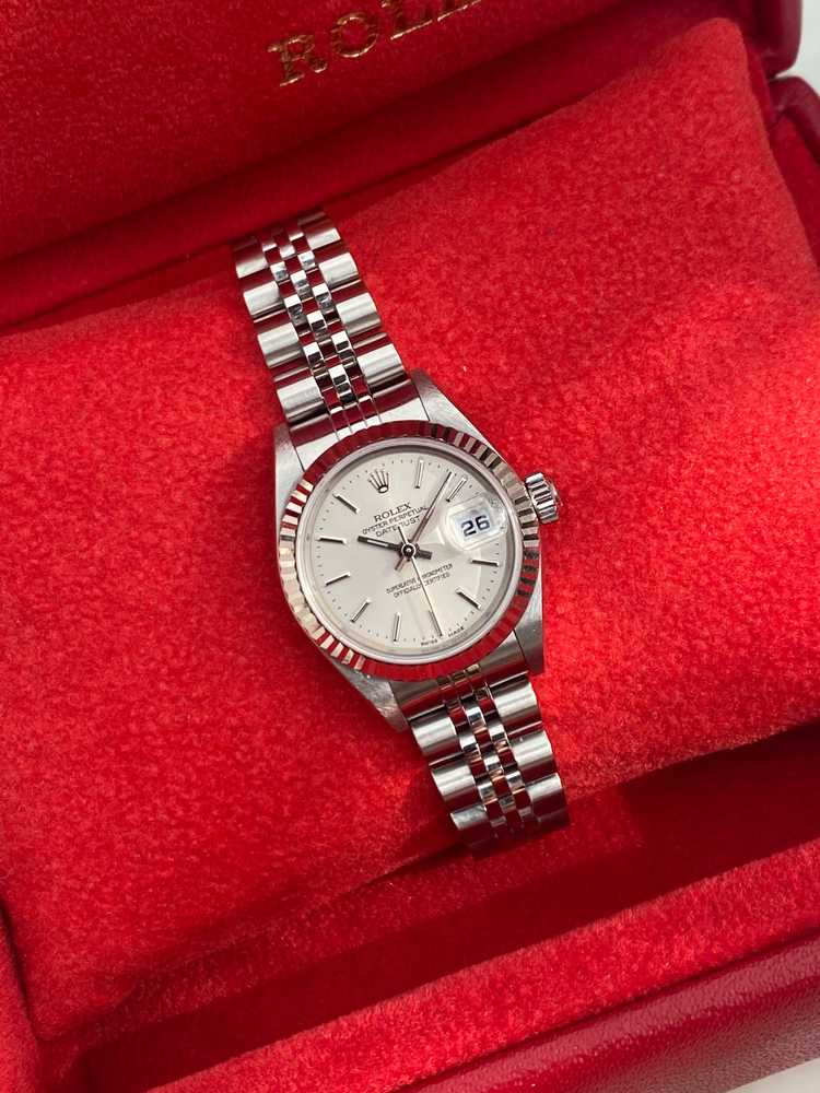 Wrist shot image for Rolex Lady Datejust 79174 Silver 2000 with original box and papers