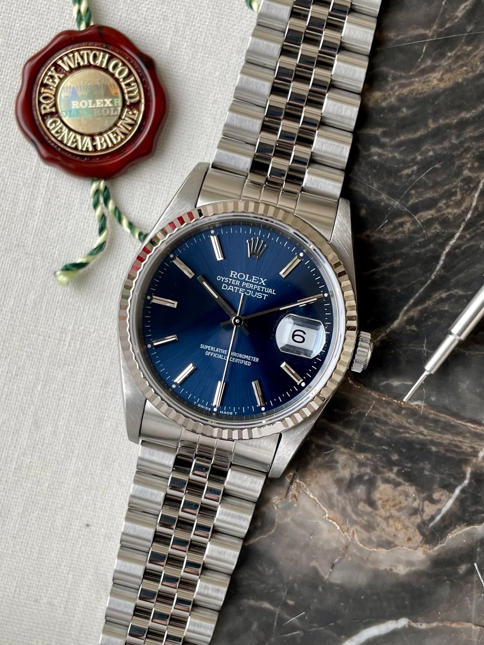 BLUE GIANT SUPREME、EXPLORER セット Rolex Datejust 16234 Blue 1991 with original box and papers 6