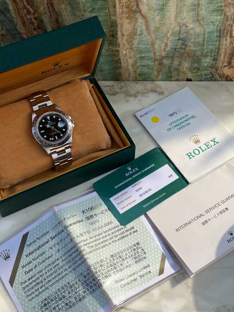 Detail image for Rolex Explorer II 16570 Black 2000 with original box and papers k106