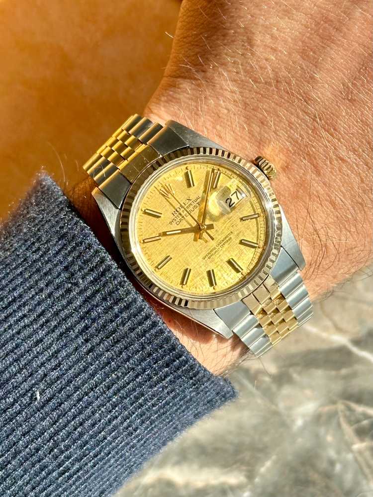 Image for Rolex Datejust "Linen" 16013 Gold 1981 with original box and papers