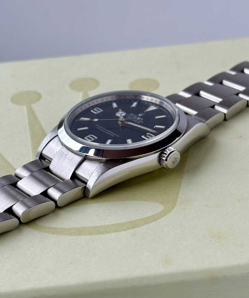 Image for Rolex Explorer 1 "Engraved Rehaut" 114270 Black 2007 with original box and papers