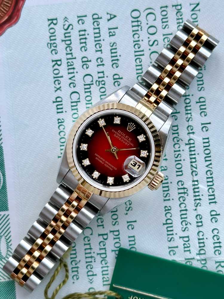 Wrist image for Rolex Lady-Datejust "Diamond" 69173G  1993 with original box and papers
