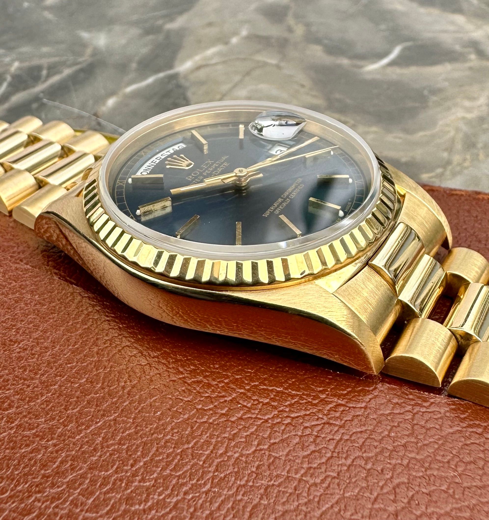 Rolex Day-Date 18238 Blue 1990 with original box and papers