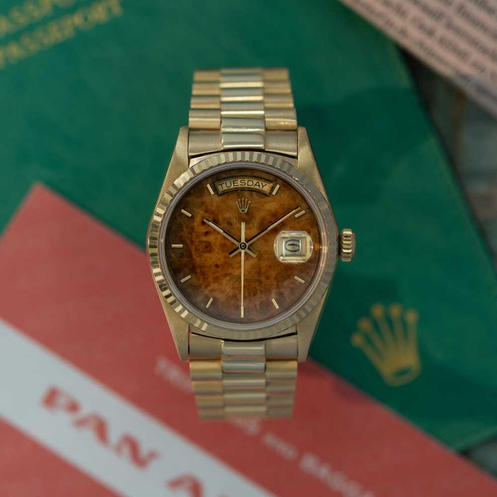 Image for Rolex Day-Date "Ghost & Wood Dial” 18038  1986 with original box