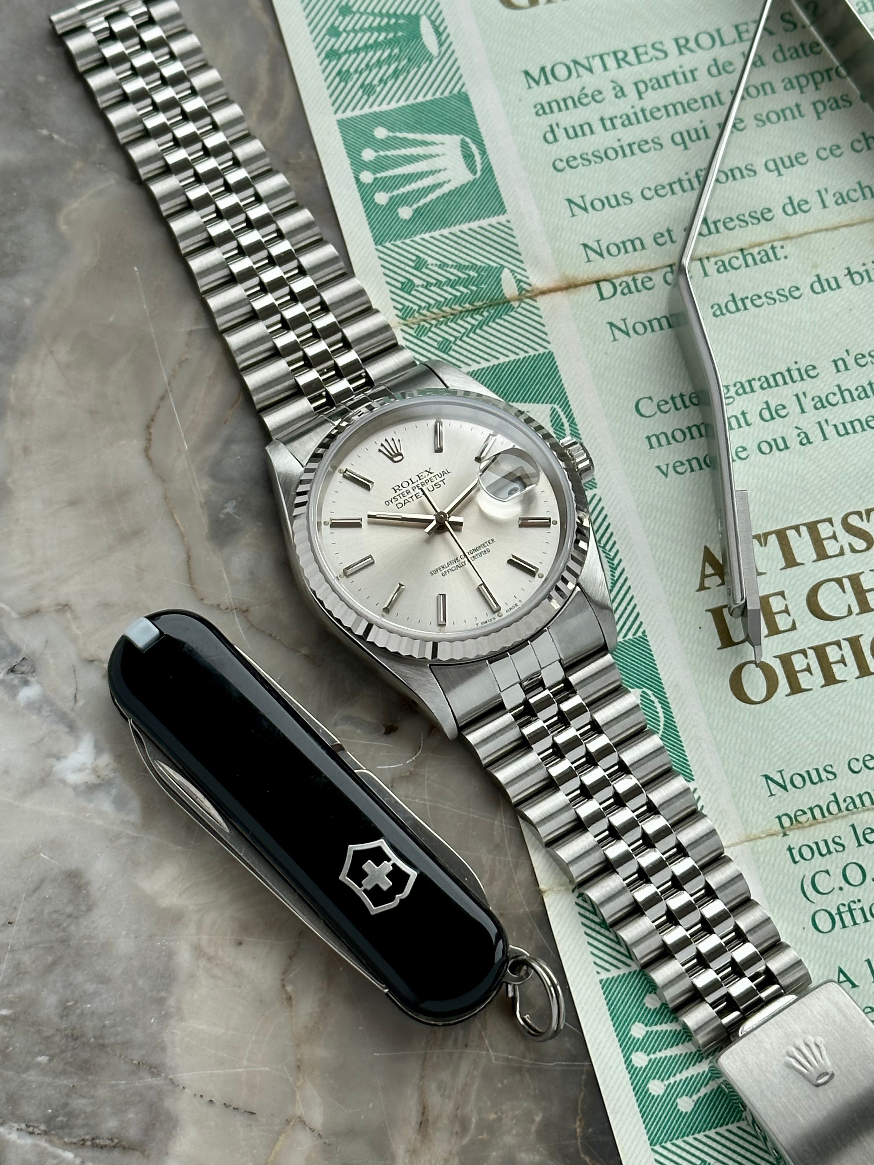 Rolex Datejust 16234 Silver 1995 with original box and papers 2
