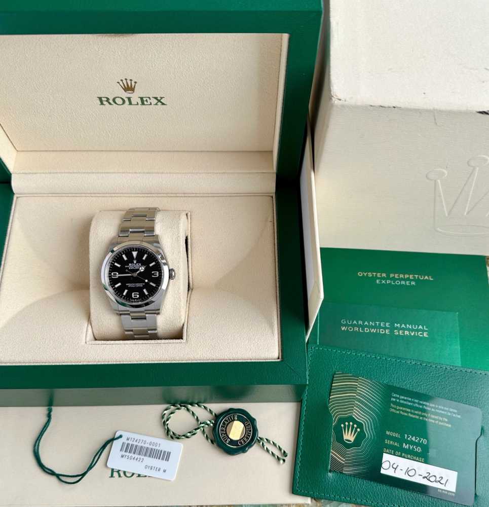 Image for Rolex Explorer 1 124270 Black 2021 with original box and papers 2