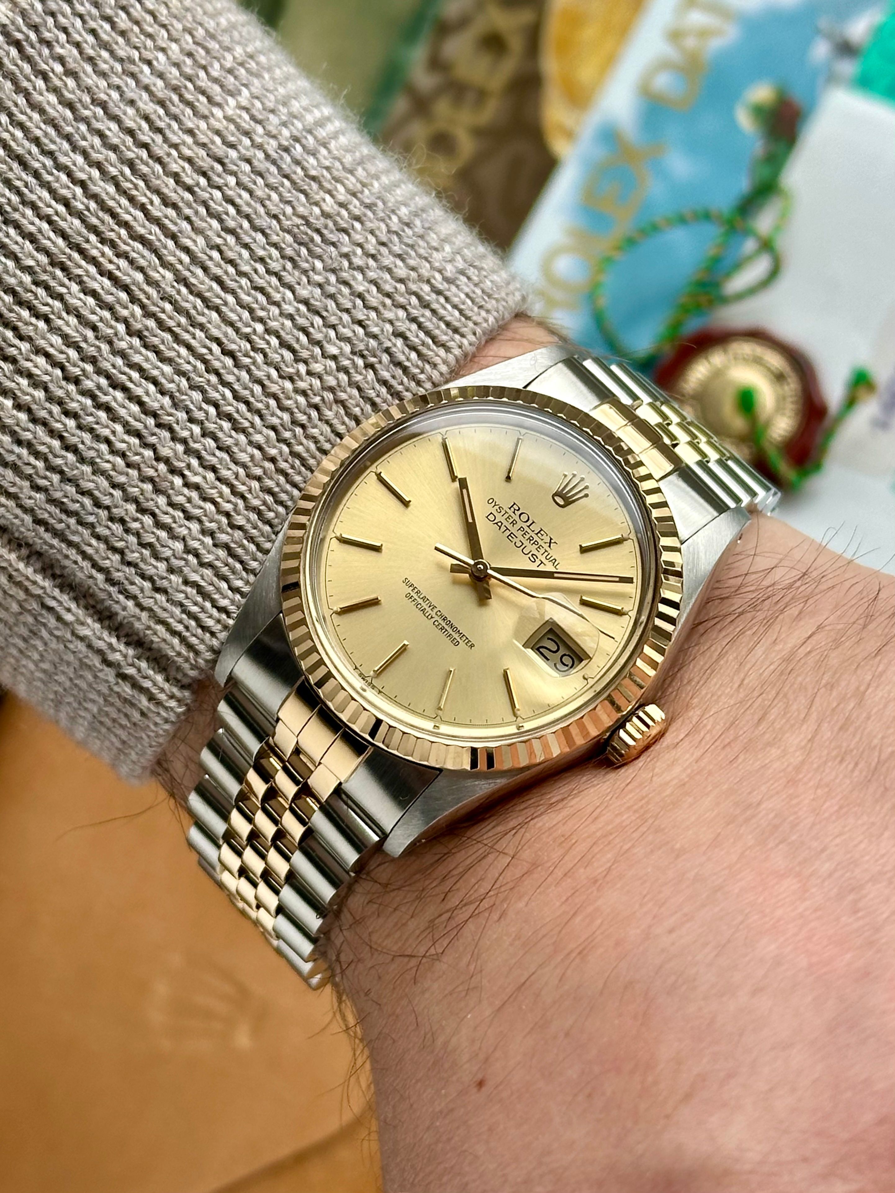 Rolex Datejust 16013 Gold 1986 with original box and papers 2