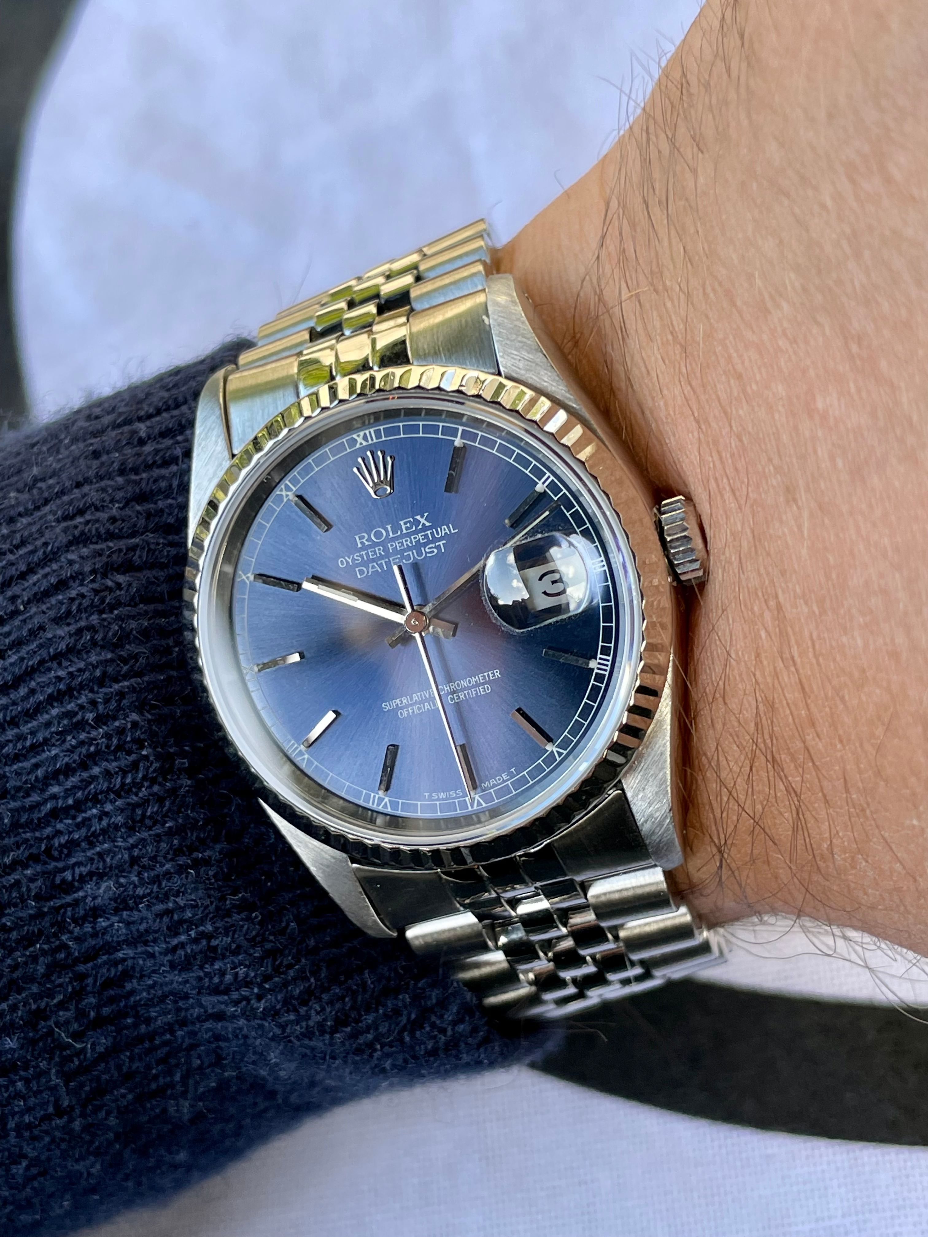 1991 Rolex Oyster Perpetual DateJust Silver Diamond Dial
