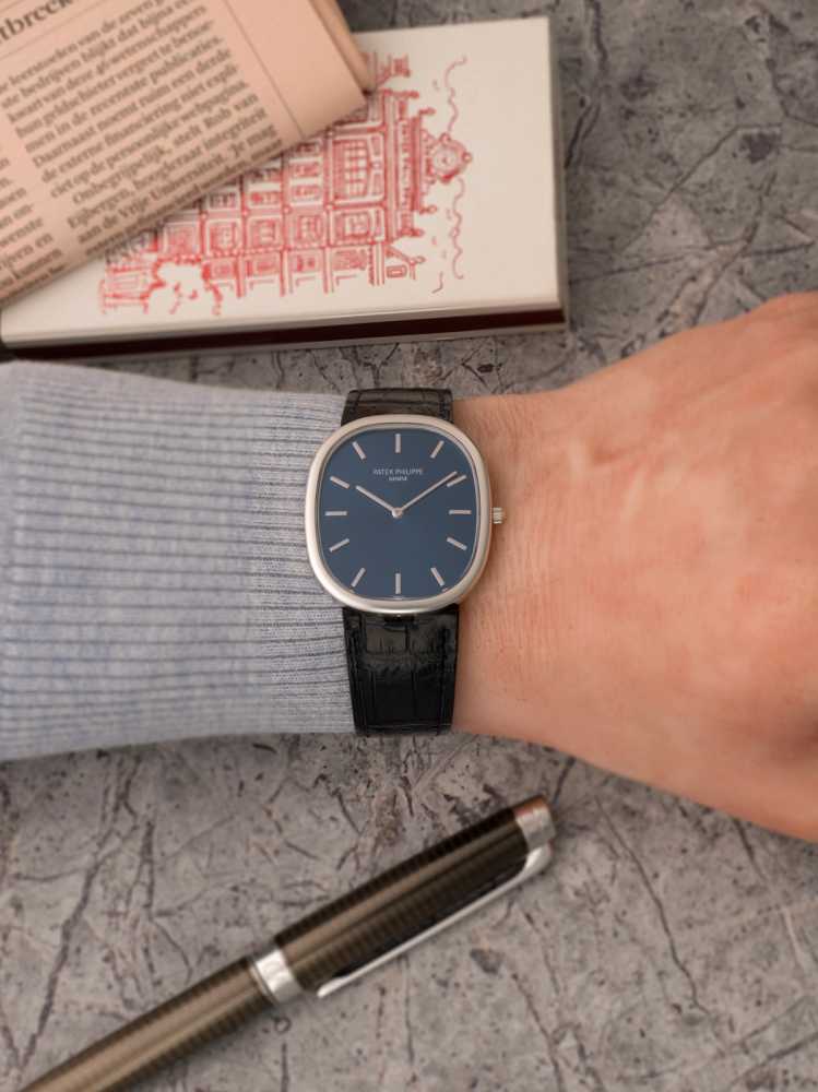 Wrist shot image for Patek Philippe Ellipse "Jumbo" 5738P Blue 2025 