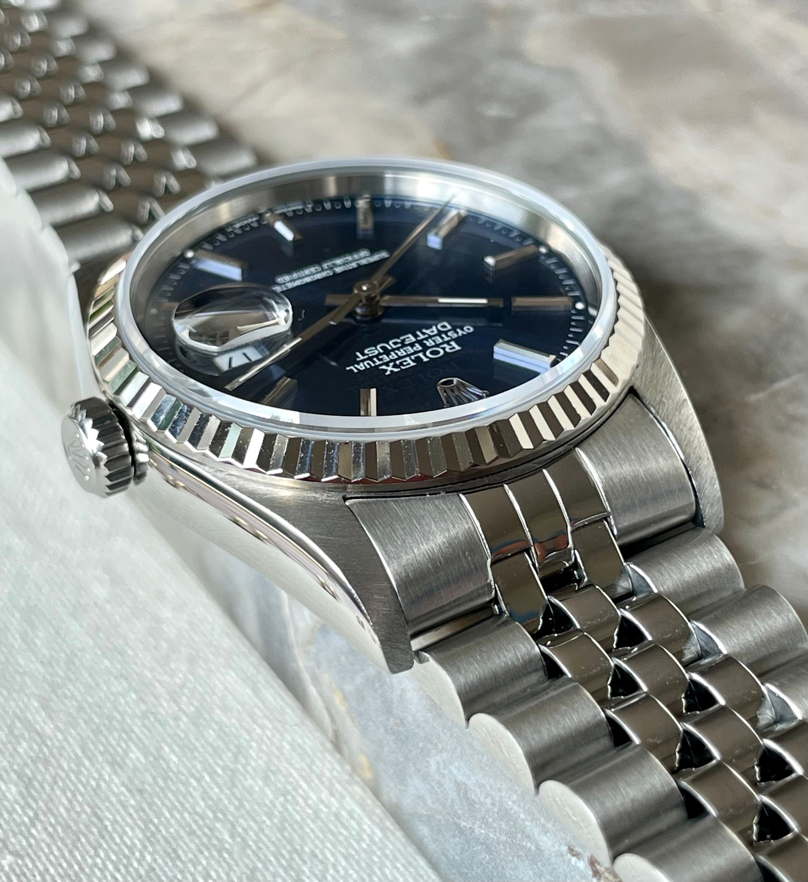 Rolex Datejust 16234 Blue 1996 with original box and papers