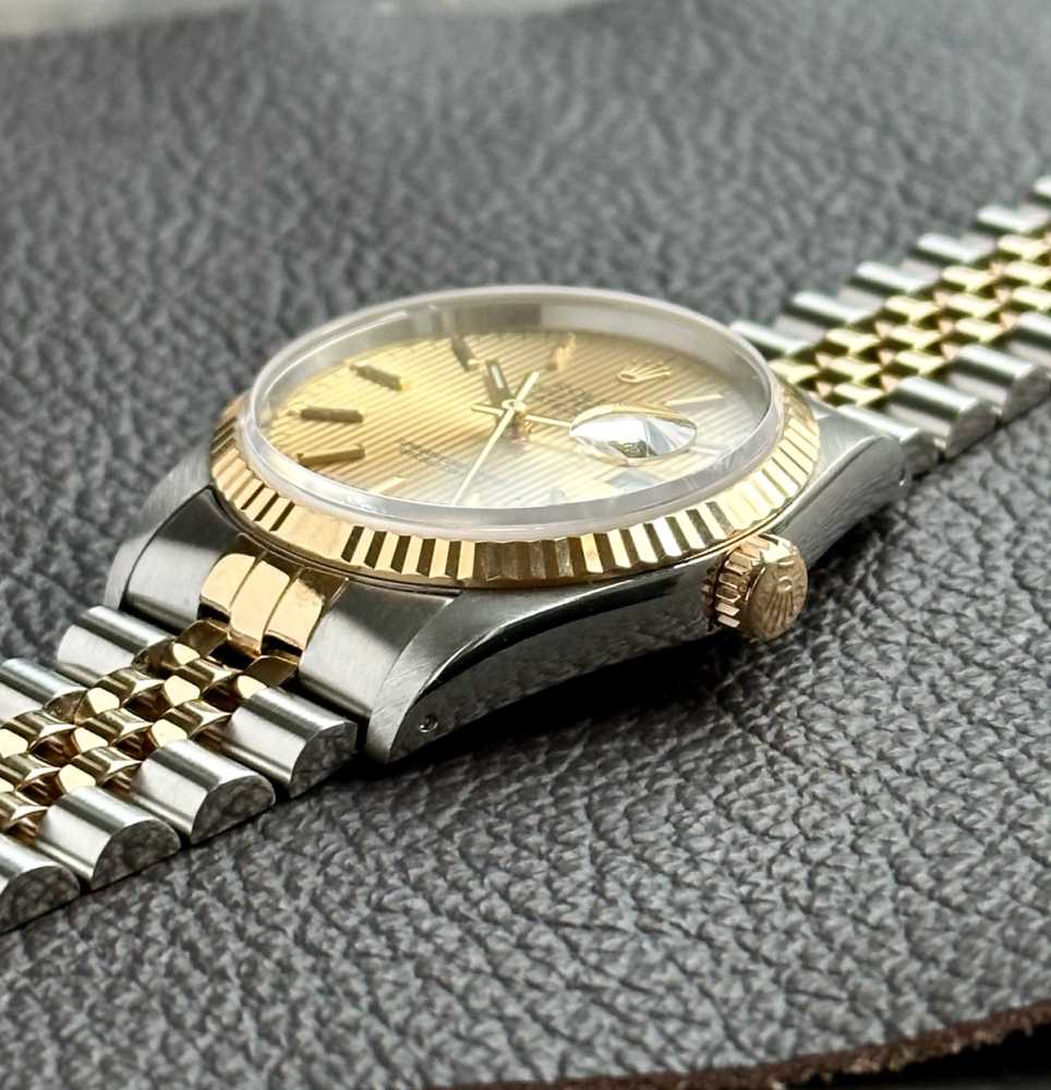 Detail image for Rolex Datejust "Tapestry" 16233 Gold 1988 with original box and papers