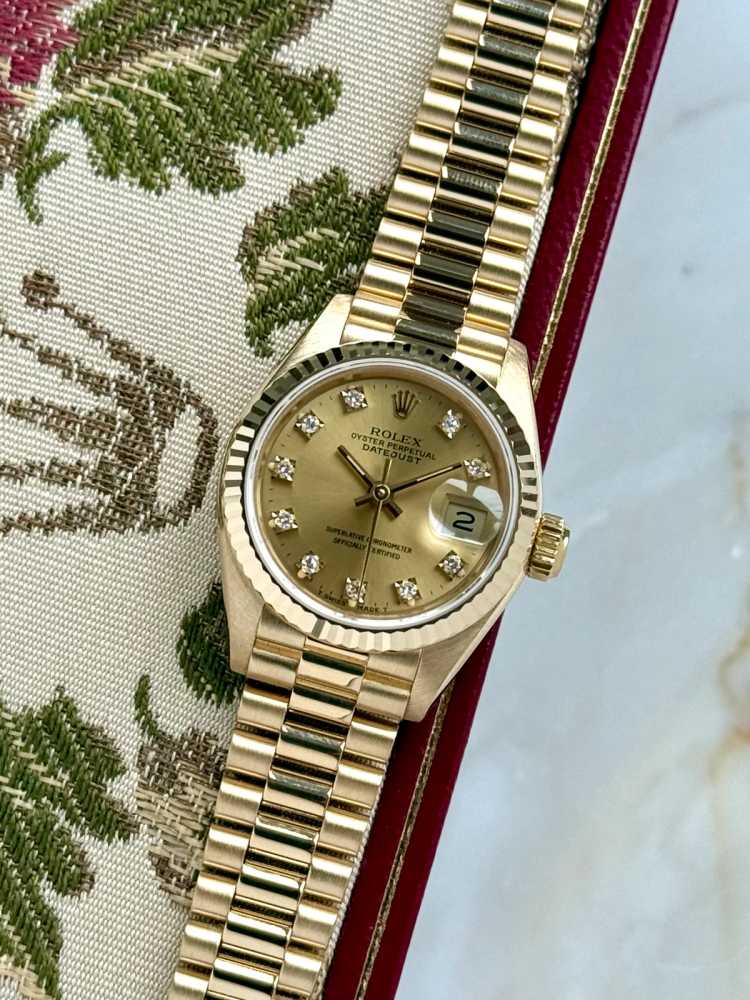 Featured image for Rolex Lady-Datejust "Diamond" 69178G Gold 1988 with original box and papers