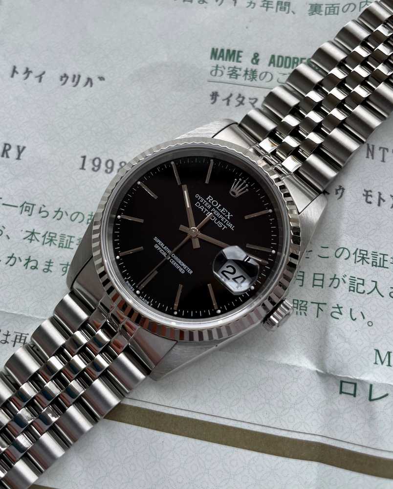 Image for Rolex Datejust 36 16234 Black 1996 with original box and papers