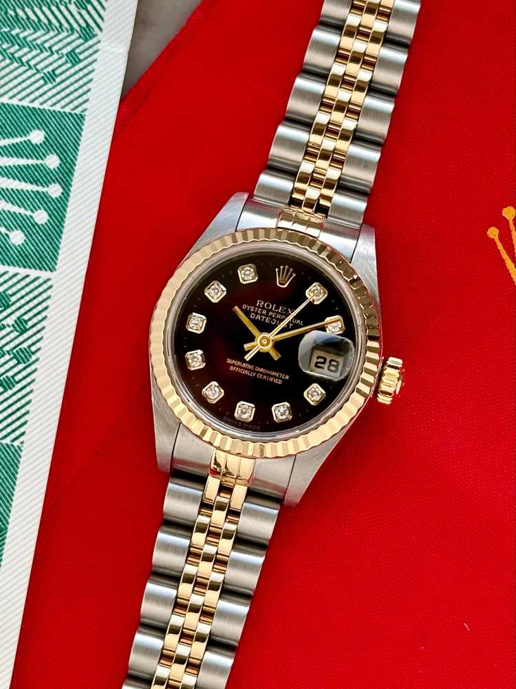 Featured image for Rolex Lady-Datejust "Diamond" 79173G Black 1999 with original box and papers