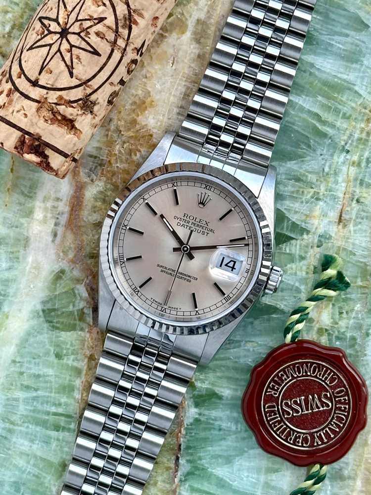 Featured image for Rolex Datejust 16234 Silver 1996 with original box and papers 4