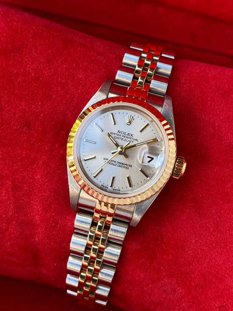 Wrist shot image for Rolex Lady Datejust 79173 Silver 2000 with original box and papers
